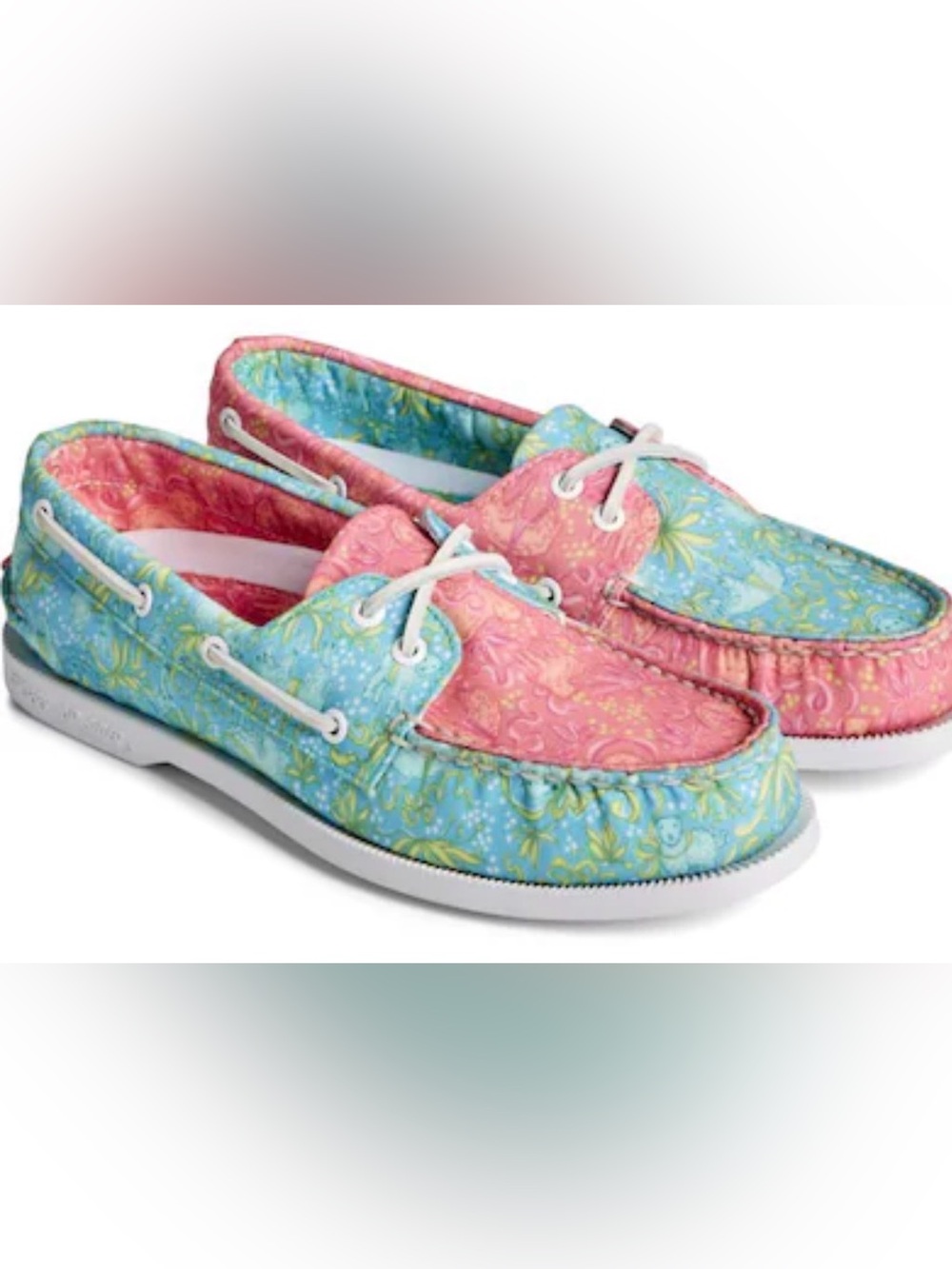🐑 New Women’s Sperry x Brooks Brothers A/O 2-Eye Floral Size 6.5